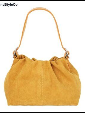 Faux Suede Satchel Crossbody Handbag Magnetic Snap Shoulder Bag